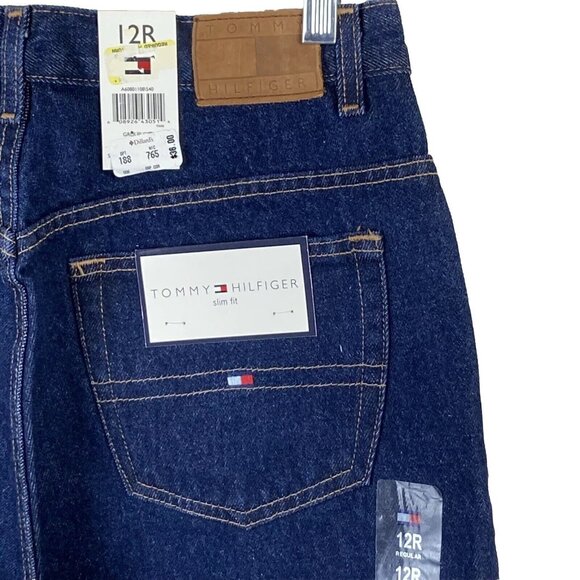 Tommy Hilfiger Women Slim fit Jeans Sz 12r NWT Mid-Rise Dark wash - Picture 5 of 9